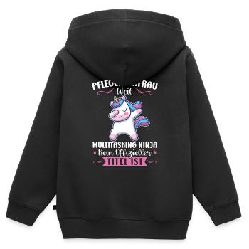 Krankenhaus Pflegefachfrau Pflegerin Geschenk - Kinder Premium Organic Zip Hoodie - Schwarz - Hinten - AI Model Kid Male (0cm)