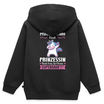 Krankenhaus Pflegefachfrau Pflegerin Geschenk - Kinder Premium Organic Zip Hoodie - Schwarz - Hinten - AI Model Kid Male (0cm)