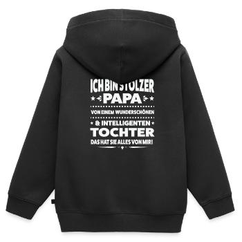 Papa Tochter Töchter Geschenk - Kinder Premium Organic Zip Hoodie - Schwarz - Hinten - AI Model Kid Male (0cm)