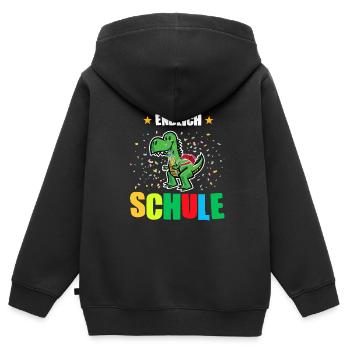 Schulkind Dino Schulbeginn Geschenk - Kinder Premium Organic Zip Hoodie - Schwarz - Hinten - AI Model Kid Male (0cm)