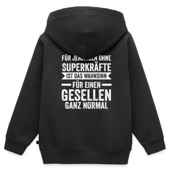 Geselle Handwerk Gesellen Geschenk - Kinder Premium Organic Zip Hoodie - Schwarz - Hinten - AI Model Kid Male (0cm)