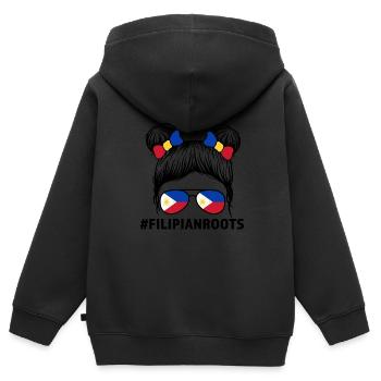 Philippinisch Filipino Philippinisches Geschenk - Kinder Premium Organic Zip Hoodie - Schwarz - Hinten - AI Model Kid Male (0cm)
