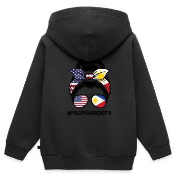Philippinisch Filipino Philippinisches Geschenk - Kinder Premium Organic Zip Hoodie - Schwarz - Hinten - AI Model Kid Male (0cm)