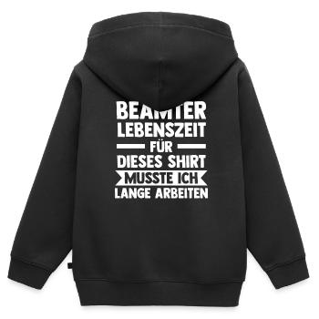 Beamter Beamte Beamtin Geschenk - Kinder Premium Organic Zip Hoodie - Schwarz - Hinten - AI Model Kid Male (0cm)