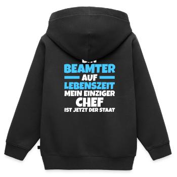 Beamter Beamte Staatsdienst Geschenk - Kinder Premium Organic Zip Hoodie - Schwarz - Hinten - AI Model Kid Male (0cm)