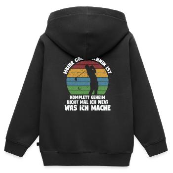 Golfspieler Sport Golfspieler Geschenk - Kinder Premium Organic Zip Hoodie - Schwarz - Hinten - AI Model Kid Male (0cm)