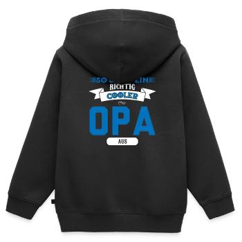 Opa Familie Großeltern Geschenk - Kinder Premium Organic Zip Hoodie - Schwarz - Hinten - AI Model Kid Male (0cm)