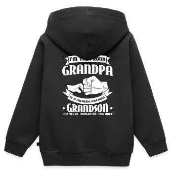 Opa Opa Opa Geschenk - Kinder Premium Organic Zip Hoodie - Schwarz - Hinten - AI Model Kid Male (0cm)