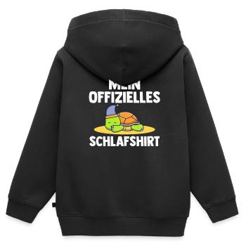 Schlafshirt Schildkröte Schlafanzug Geschenk - Kinder Premium Organic Zip Hoodie - Schwarz - Hinten - AI Model Kid Male (0cm)
