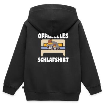 Schlafanzug Waschbär Schlafshirt Geschenk - Kinder Premium Organic Zip Hoodie - Schwarz - Hinten - AI Model Kid Male (0cm)