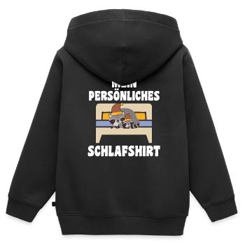 Schlafanzug Waschbär Pyjama Geschenk - Kinder Premium Organic Zip Hoodie - Schwarz - Hinten - AI Model Kid Male (0cm)