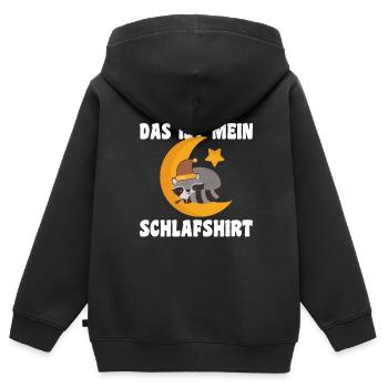 Schlafanzug Waschbär Schlafen Geschenk - Kinder Premium Organic Zip Hoodie - Schwarz - Hinten - AI Model Kid Male (0cm)