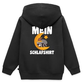 Schlafanzug Waschbär Nachthemd Geschenk - Kinder Premium Organic Zip Hoodie - Schwarz - Hinten - AI Model Kid Male (0cm)