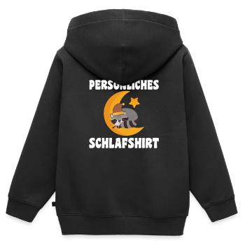 Schlafanzug Waschbär Waschbären Geschenk - Kinder Premium Organic Zip Hoodie - Schwarz - Hinten - AI Model Kid Male (0cm)