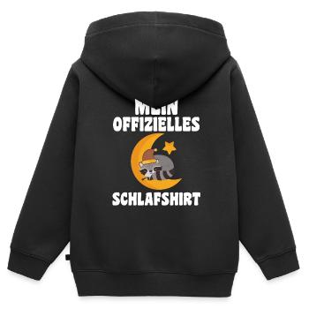 Schlafanzug Waschbär Schlafshirt Geschenk - Kinder Premium Organic Zip Hoodie - Schwarz - Hinten - AI Model Kid Male (0cm)