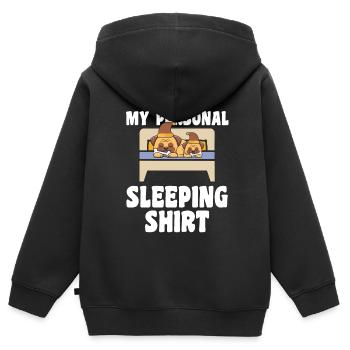 Schlafanzug Mops Schlafshirt Geschenk - Kinder Premium Organic Zip Hoodie - Schwarz - Hinten - AI Model Kid Male (0cm)