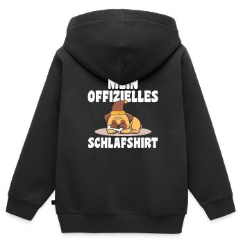 Schlafanzug Mops Nachthemd Geschenk - Kinder Premium Organic Zip Hoodie - Schwarz - Hinten - AI Model Kid Male (0cm)