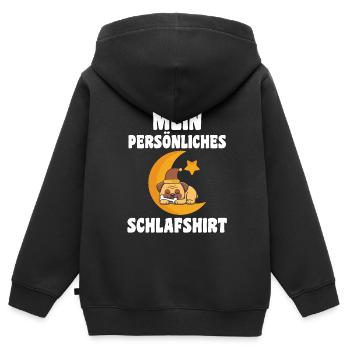 Schlafanzug Mops Pyjama Geschenk - Kinder Premium Organic Zip Hoodie - Schwarz - Hinten - AI Model Kid Male (0cm)