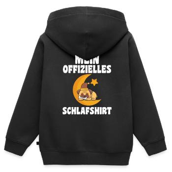 Schlafanzug Mops Schlafshirt Geschenk - Kinder Premium Organic Zip Hoodie - Schwarz - Hinten - AI Model Kid Male (0cm)