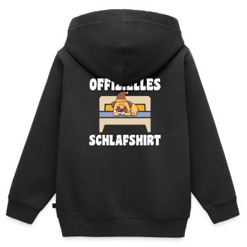 Schlafanzug Mops Nachthemd Geschenk - Kinder Premium Organic Zip Hoodie - Schwarz - Hinten - AI Model Kid Male (0cm)