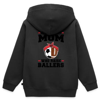 baller fussball baller Geschenk - Kinder Premium Organic Zip Hoodie - Schwarz - Hinten - AI Model Kid Male (0cm)
