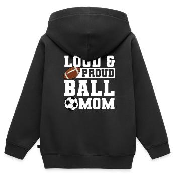baller fussball baller Geschenk - Kinder Premium Organic Zip Hoodie - Schwarz - Hinten - AI Model Kid Male (0cm)