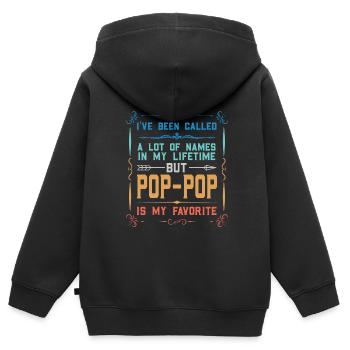 pop-pop Vatertag pop-pop Geschenk - Kinder Premium Organic Zip Hoodie - Schwarz - Hinten - AI Model Kid Male (0cm)
