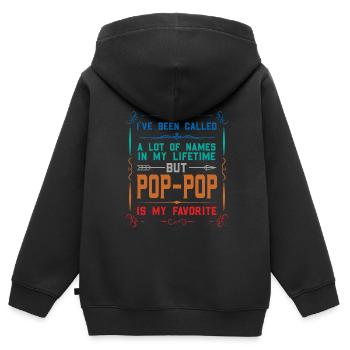 pop-pop Vatertag pop-pop Geschenk - Kinder Premium Organic Zip Hoodie - Schwarz - Hinten - AI Model Kid Male (0cm)