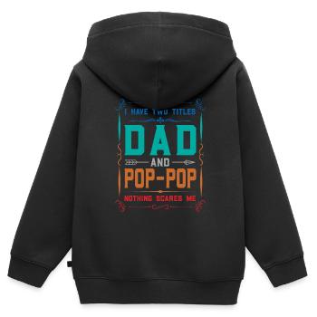 pop-pop Vatertag pop-pop Geschenk - Kinder Premium Organic Zip Hoodie - Schwarz - Hinten - AI Model Kid Male (0cm)