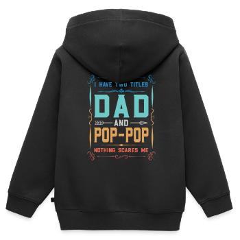 pop-pop Vatertag pop-pop Geschenk - Kinder Premium Organic Zip Hoodie - Schwarz - Hinten - AI Model Kid Male (0cm)