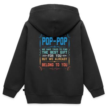 pop-pop Vatertag pop-pop Geschenk - Kinder Premium Organic Zip Hoodie - Schwarz - Hinten - AI Model Kid Male (0cm)