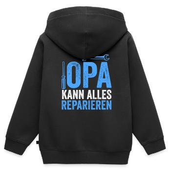 Opa Großvater Großeltern Geschenk - Kinder Premium Organic Zip Hoodie - Schwarz - Hinten - AI Model Kid Male (0cm)