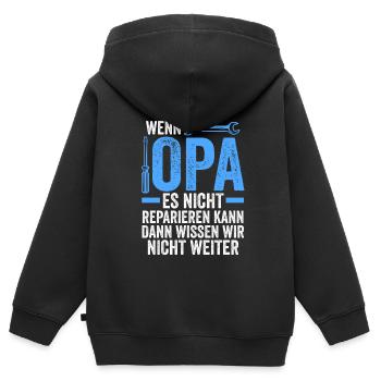 Opa Großvater Großvater Geschenk - Kinder Premium Organic Zip Hoodie - Schwarz - Hinten - AI Model Kid Male (0cm)