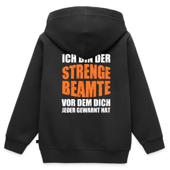 Beamter Beruf Verbeamtung Geschenk - Kinder Premium Organic Zip Hoodie - Schwarz - Hinten - AI Model Kid Male (0cm)