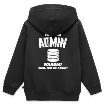 Admin Informatiker Administrator Geschenk - Kinder Premium Organic Zip Hoodie - Schwarz - Hinten - AI Model Kid Male (0cm)