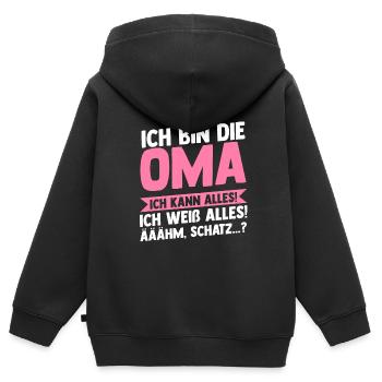 Oma Familie Enkelkind Geschenk - Kinder Premium Organic Zip Hoodie - Schwarz - Hinten - AI Model Kid Male (0cm)