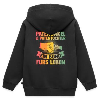 Opa & Enkel Familie Enkel Geschenk - Kinder Premium Organic Zip Hoodie - Schwarz - Hinten - AI Model Kid Male (0cm)