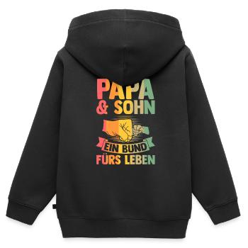 Onkel & Neffe Familie Neffe Geschenk - Kinder Premium Organic Zip Hoodie - Schwarz - Hinten - AI Model Kid Male (0cm)