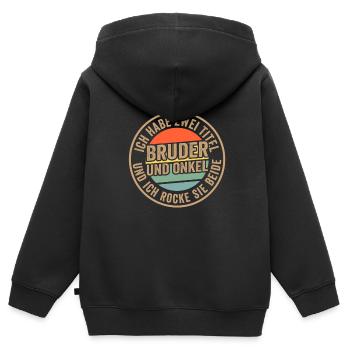 Opa & Enkelin Familie Enkelin Geschenk - Kinder Premium Organic Zip Hoodie - Schwarz - Hinten - AI Model Kid Male (0cm)
