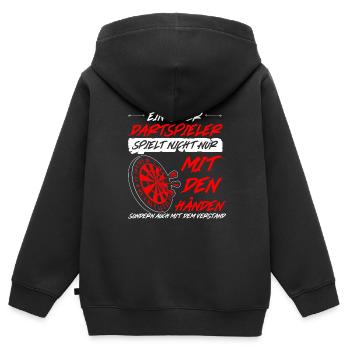 Darts Darten Dartboard Geschenk - Kinder Premium Organic Zip Hoodie - Schwarz - Hinten - AI Model Kid Male (0cm)