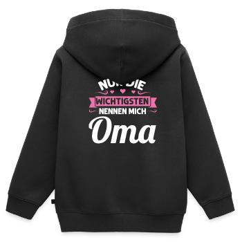 Oma Mutter Tag Omi Geschenk - Kinder Premium Organic Zip Hoodie - Schwarz - Hinten - AI Model Kid Male (0cm)