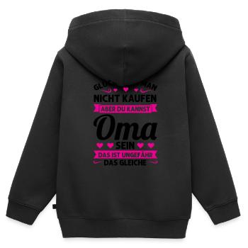 Oma Mutter Tag Omi Geschenk - Kinder Premium Organic Zip Hoodie - Schwarz - Hinten - AI Model Kid Male (0cm)