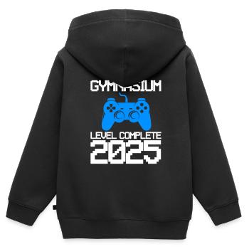 Gymnasium Ausbildung Gymnasium beendet Geschenk - Kinder Premium Organic Zip Hoodie - Schwarz - Hinten - AI Model Kid Male (0cm)