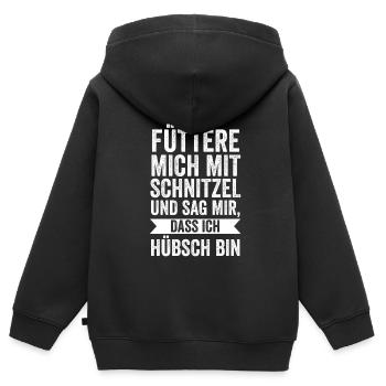 Schnitzel Wiener Wiener Schnitzel Geschenk - Kinder Premium Organic Zip Hoodie - Schwarz - Hinten - AI Model Kid Male (0cm)