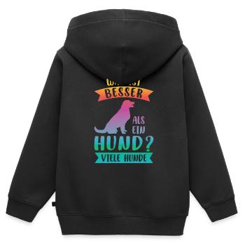 Hund Haustier Hundefreunde Geschenk - Kinder Premium Organic Zip Hoodie - Schwarz - Hinten - AI Model Kid Male (0cm)