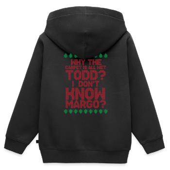 Todd und Margo - Kinder Premium Organic Zip Hoodie - Schwarz - Hinten - AI Model Kid Male (0cm)