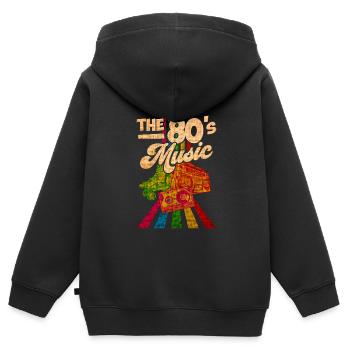 80er Jahre Lied - Kinder Premium Organic Zip Hoodie - Schwarz - Hinten - AI Model Kid Male (0cm)