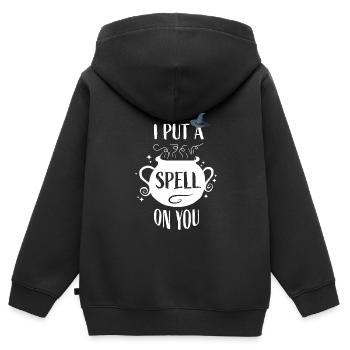 Je t'ai jeté un sort - Sweat Premium à capuche zippé enfant bio - noir - Dos - AI Model Kid Male (0cm)