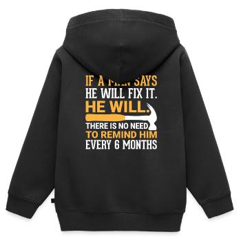 Lustiger Männer ehe spruch. selbstironie sarkasmus - Kinder Premium Organic Zip Hoodie - Schwarz - Hinten - AI Model Kid Male (0cm)