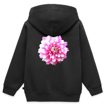 Fleur Rose Rose Fleur Fleurs Rose Rose Fleurs - Sweat Premium à capuche zippé enfant bio - noir - Dos - AI Model Kid Male (0cm)